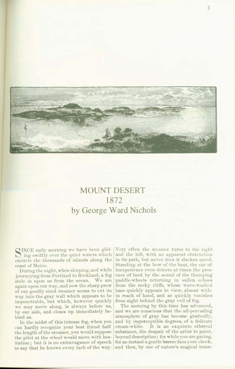 MOUNT DESERT, 1872: an early history of the Maine island that is now Acadia National Park. vist0029b